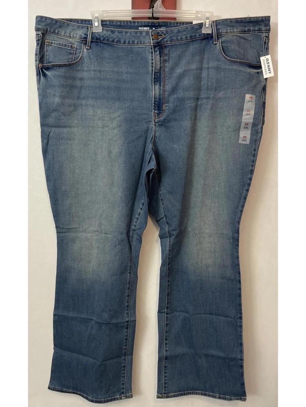 Old Navy Womens Plus Size 30 Mid-Rise Kicker Bootcut Denim Blue Jeans NEW! A6437